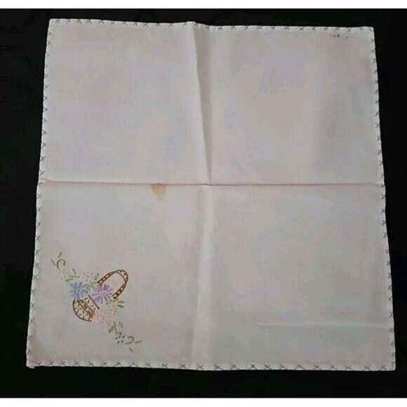 Set Of 5 Vintage hand embroidered Napkins/Hankerchief - Picture 3 of 11